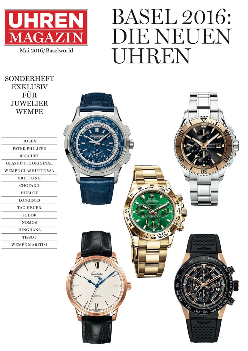 Produkt: Sonderheft exklusiv für Juwelier Wempe: Baselworld 2016 – Die neuen Uhren