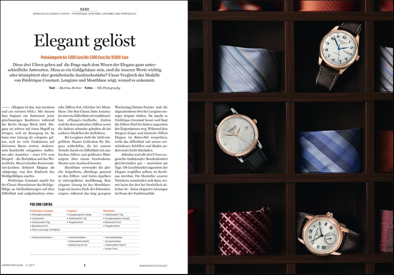 Produkt: Download: Vergleichstest elegante Uhren von Frédérique Constant, Longines und Montblanc