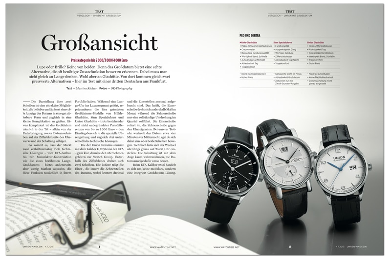 Produkt: Download: Vergleichstest von Uhren mit Großdatum – drei deutsche Hersteller im Test