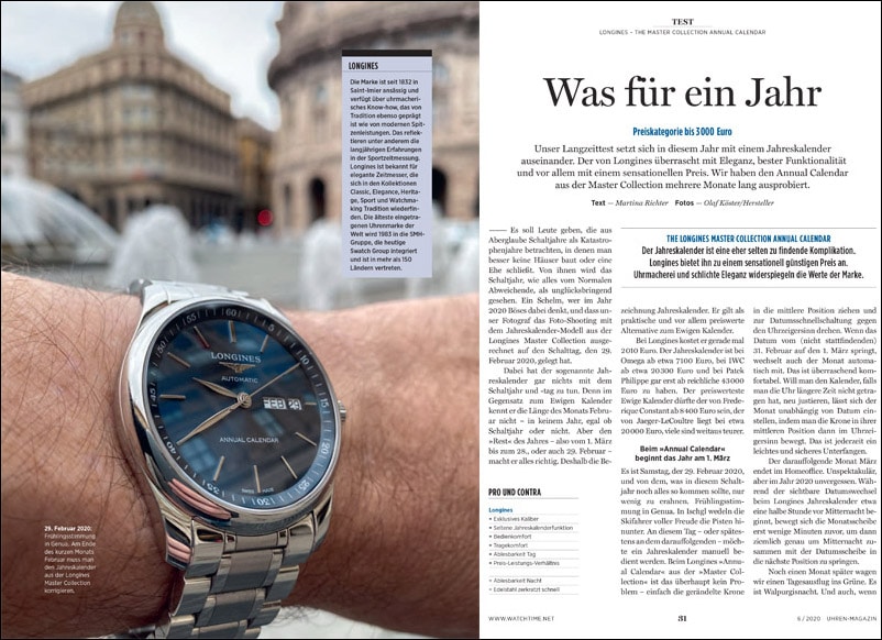 Produkt: Longines The Master Collection Annual Calendar im Test